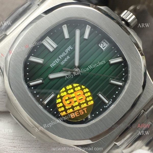 Swiss Replica Patek Philippe Nautilus Green Dial Watch GB Factory Swiss Replica Patek Philippe Nautilus Green Dial Watch GB Factory