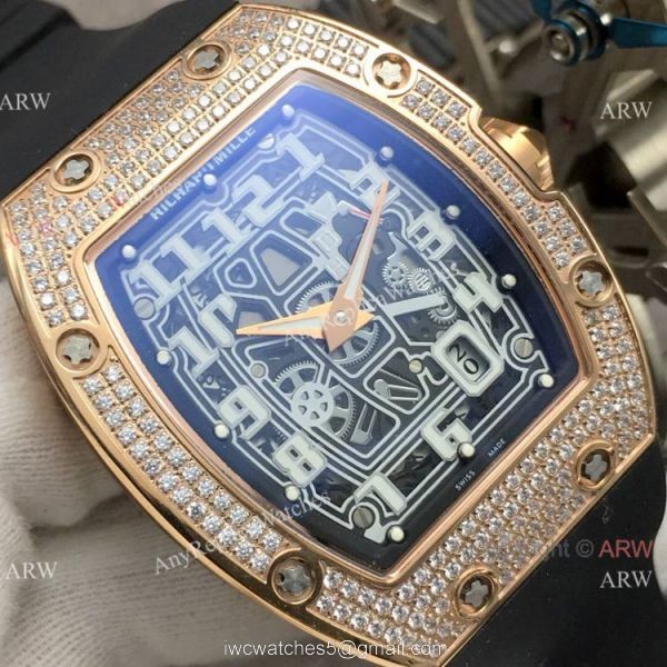 Super Clone Richard Mille AAA RM 67-01 Extra Flat Rose Gold Diamond Watch Super Clone Richard Mille AAA RM 67-01 Extra Flat Rose Gold Diamond Watch