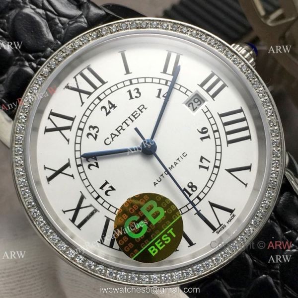 (GB) Swiss Grade Copy Cartier Ronde Solo Men Watch SS Diamond (GB) Swiss Grade Copy Cartier Ronde Solo Men Watch SS Diamond