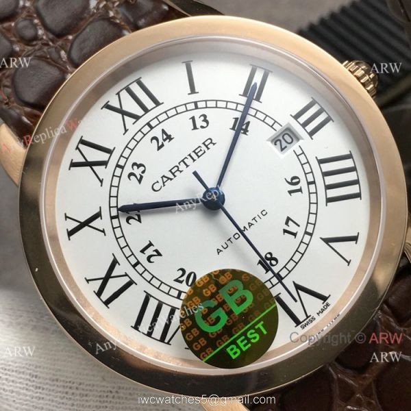 (GBF) Swiss Replica Cartier Ronde Solo De Watch Rose Gold Brown Leather Strap (GBF) Swiss Replica Cartier Ronde Solo De Watch Rose Gold Brown Leather Strap