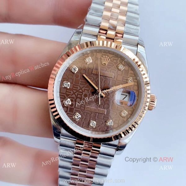EW factory Rolex Computer Face Datejust 36 Two Tone Rose Gold Jubilee Chocolate Dial Watch EW factory Rolex Computer Face Datejust 36 Two Tone Rose Gold Jubilee Chocolate Dial Watch