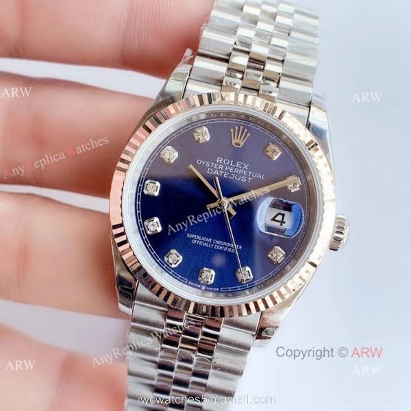 EW factory Rolex Datejust Stainless Steel Jubilee Blue Diamond Dial Watch 36mm EW factory Rolex Datejust Stainless Steel Jubilee Blue Diamond Dial Watch 36mm