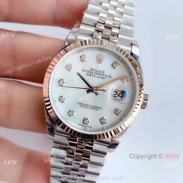 EW Factory 3235 Rolex Datejust Replica Watch Stainless Steel White MOP Dial EW Factory 3235 Rolex Datejust Replica Watch Stainless Steel White MOP Dial