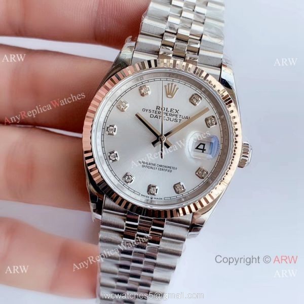 EWF Replica Rolex Datejust 36MM Watch Silver Dial with Diamond EWF Replica Rolex Datejust 36MM Watch Silver Dial with Diamond