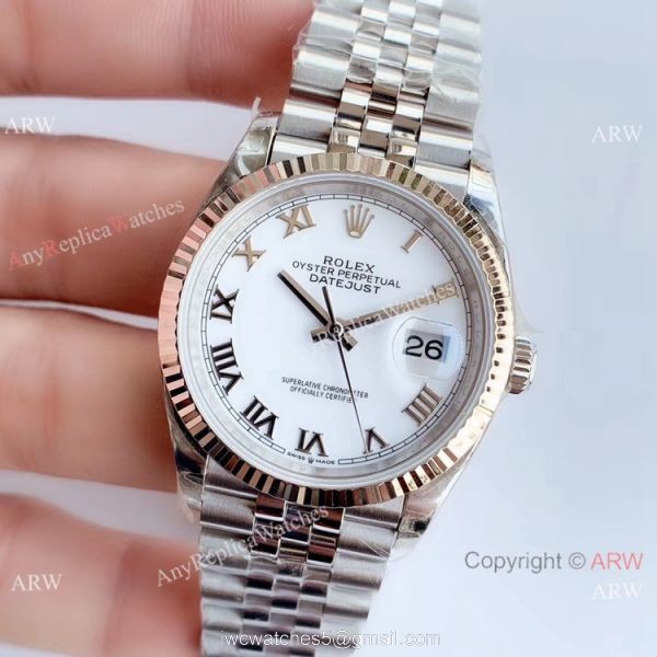 EWF Replica Rolex Datejust 36mm Watch White Dial Roman Markers EWF Replica Rolex Datejust 36mm Watch White Dial Roman Markers