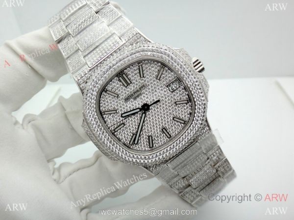 Best Replica Iced Out Patek Philippe Nautilus Men Watch Swiss Grade 1 Best Replica Iced Out Patek Philippe Nautilus Men Watch Swiss Grade 1