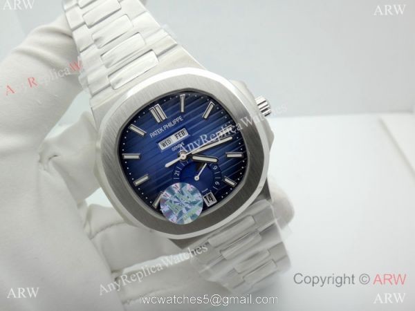 Swiss 324SC Patek Philippe Nautilus Moonphase Watch Stainless Steel Blue Face Swiss 324SC Patek Philippe Nautilus Moonphase Watch Stainless Steel Blue Face