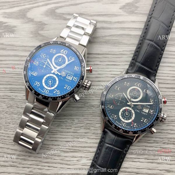 Clone TAG Heuer Carrera cal 1887 Stainless Steel Black Dial Watch Clone TAG Heuer Carrera cal 1887 Stainless Steel Black Dial Watch