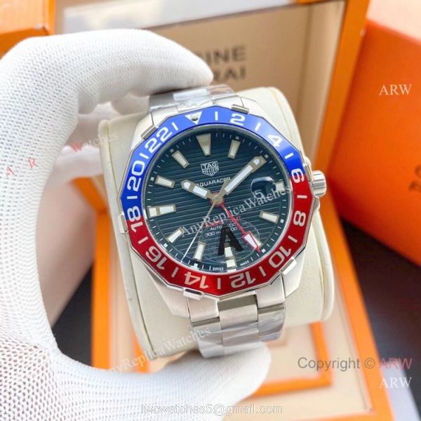 Copy Tag Heuer Aquaracer Calibre 7 GMT Watch New Blue Red Bezel Copy Tag Heuer Aquaracer Calibre 7 GMT Watch New Blue Red Bezel
