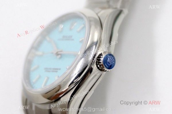 EW Factory 31mm Swiss Replica Rolex Oyster Perpetual Tif-fa-ny blue Dial Watch EW Factory 31mm Swiss Replica Rolex Oyster Perpetual Tif-fa-ny blue Dial Watch