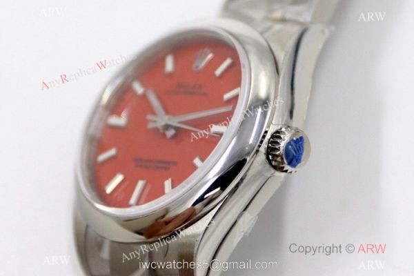 EW Factory 31mm Swiss Grade Replica Rolex Oyster Perpetual Watch Stainless Steel Red Dial EW Factory 31mm Swiss Grade Replica Rolex Oyster Perpetual Watch Stainless Steel Red Dial