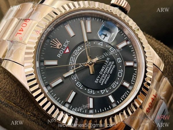 2021 New! DR Factory Swiss 9001 Rolex Sky-Dweller 42 Watch Rose Gold Rhodium Grey Face 2021 New! DR Factory Swiss 9001 Rolex Sky-Dweller 42 Watch Rose Gold Rhodium Grey Face