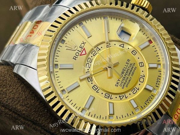 DR Factory Swiss Replica Rolex Sky-Dweller 42mm Watch Two Tone Black Dial DR Factory Swiss Replica Rolex Sky-Dweller 42mm Watch Two Tone Black Dial