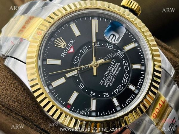 DR Factory Swiss Rolex Sky-Dweller 42mm Watch Ring Command Bezel Black Dial DR Factory Swiss Rolex Sky-Dweller 42mm Watch Ring Command Bezel Black Dial