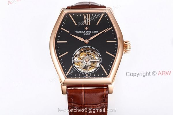 New Vacheron Constantin Malte Real Tourbillon Black Face Rose Gold High End Replica Watches For Men New Vacheron Constantin Malte Real Tourbillon Black Face Rose Gold High End Replica Watches For Men
