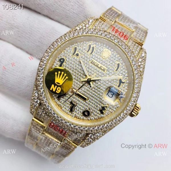 Swiss 2824 904L Rolex Datejust Iced Out Watch Fake Rolex with Diamond Bezel Swiss 2824 904L Rolex Datejust Iced Out Watch Fake Rolex with Diamond Bezel