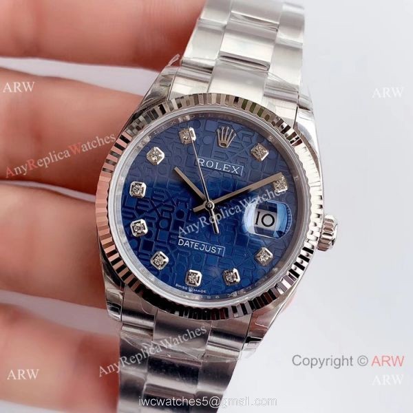 (EW) Swiss Copy Rolex Datejust 36mm Watch Stainless Steel Blue Computer Dial Rolex EW Factory (EW) Swiss Copy Rolex Datejust 36mm Watch Stainless Steel Blue Computer Dial Rolex EW Factory