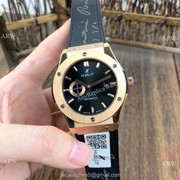 Fake Hublot Classic Fusion Black Dial Rose Gold Watches 42mm Fake Hublot Classic Fusion Black Dial Rose Gold Watches 42mm