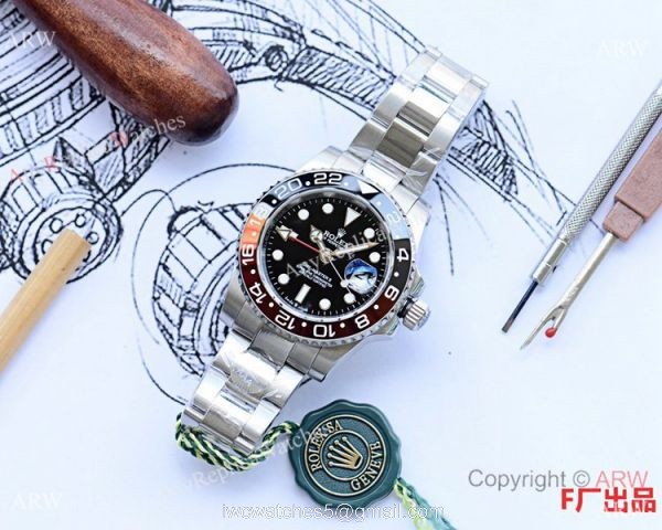 Clone Rolex GMT-Master II Stainless Steel Black and Red Ceramic Watch 40mm Clone Rolex GMT-Master II Stainless Steel Black and Red Ceramic Watch 40mm