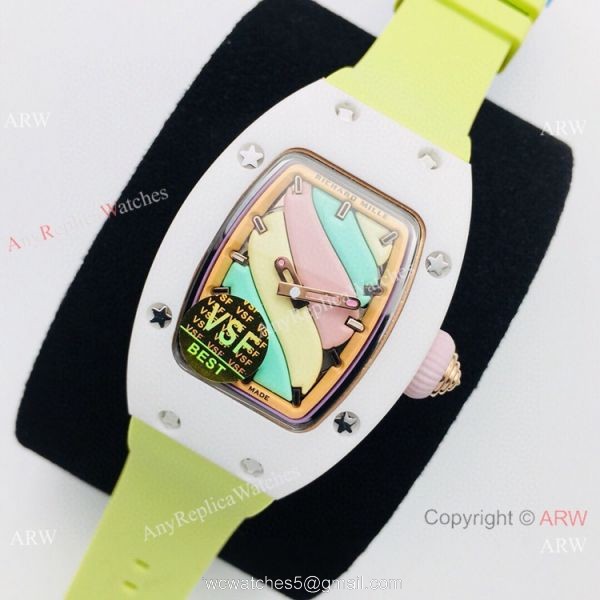 VS Factory Swiss Richard Mille RM07-03 BonBon Watch Ceramic Green Rubber Strap VS Factory Swiss Richard Mille RM07-03 BonBon Watch Ceramic Green Rubber Strap