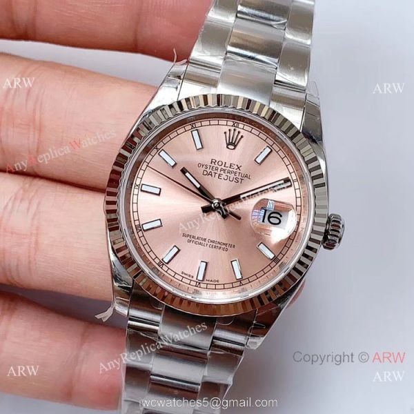 EW Factory Swiss 3235 Rolex Datejust Ss Salmon Dial Watch 36mm EW Factory Swiss 3235 Rolex Datejust Ss Salmon Dial Watch 36mm