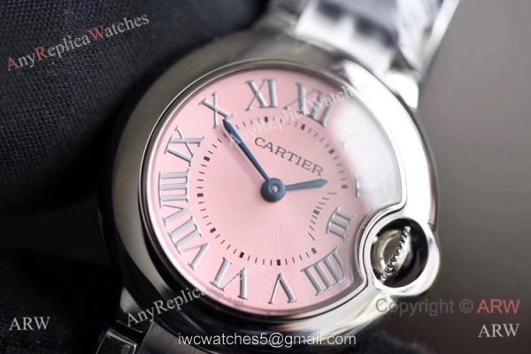 V6 Factory Copy Cartier Ballon Bleu Pink Face 28mm Ladies Watch V6 Factory Copy Cartier Ballon Bleu Pink Face 28mm Ladies Watch