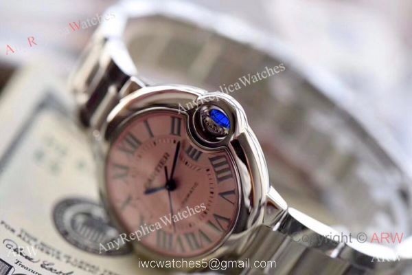 V6 Factory Ballon Bleu Cartier Stainless Steel Pink Face 28mm Watch W6920071 V6 Factory Ballon Bleu Cartier Stainless Steel Pink Face 28mm Watch W6920071
