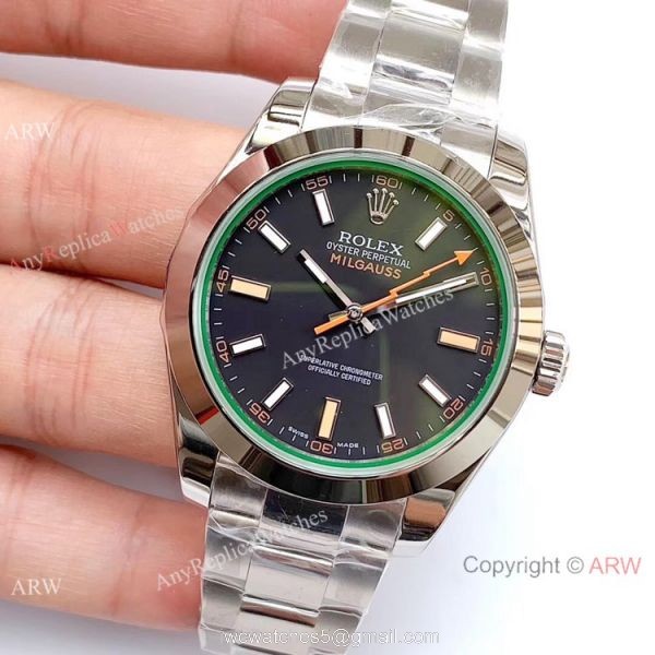 Noob Factory Swiss 2836 Rolex Milgauss 116400GV-72400 Black Dial Replica Watch Noob Factory Swiss 2836 Rolex Milgauss 116400GV-72400 Black Dial Replica Watch