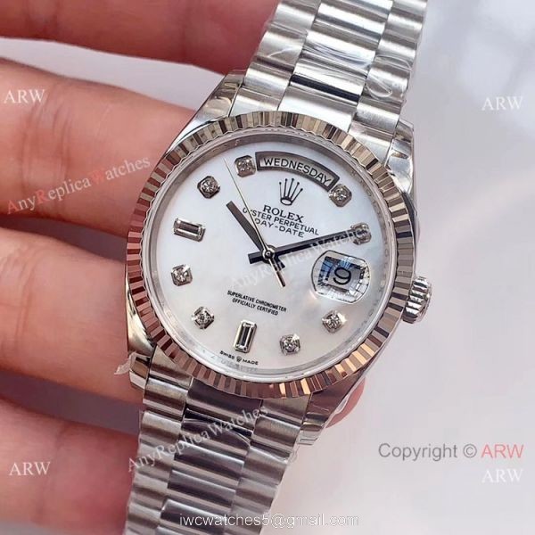 (EW)Swiss 3255 Replica Presidential Rolex Day-Date 36mm Watch SS White MOP Dial (EW)Swiss 3255 Replica Presidential Rolex Day-Date 36mm Watch SS White MOP Dial