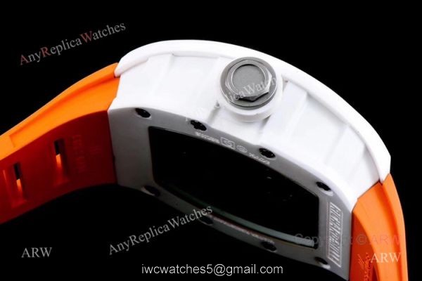 KV Factory Swiss Replica Richard Mille Bubba Watson RM 055 White Ceramic Automatic Watch Orange Rubber Band KV Factory Swiss Replica Richard Mille Bubba Watson RM 055 White Ceramic Automatic Watch Orange Rubber Band
