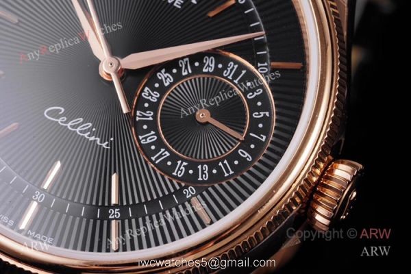 GM Factory Replica Rolex Cellini Date Black Dial Black Leather Strap Watch GM Factory Replica Rolex Cellini Date Black Dial Black Leather Strap Watch