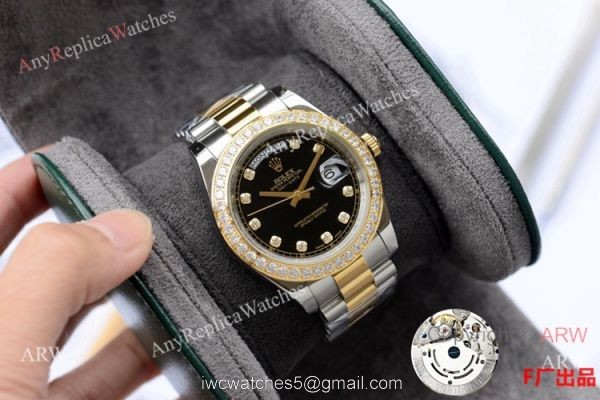 NEW UPGRADED Fake Presidential Rolex DayDate 2 Black diamond Dial Watch 41mm NEW UPGRADED Fake Presidential Rolex DayDate 2 Black diamond Dial Watch 41mm