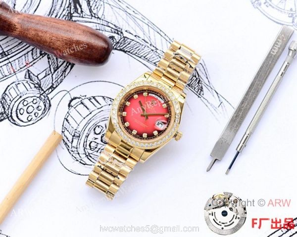 NEW UPGRADED Fake Presidential Rolex Day date II Red Dial Watch NEW UPGRADED Fake Presidential Rolex Day date II Red Dial Watch