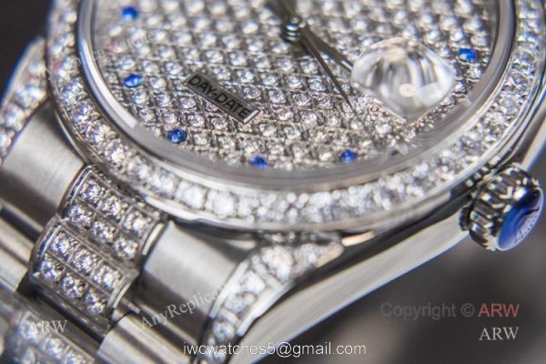 Iced Out Rolex Oyster Perpetual Day Date Fake Watches Swiss 2836-2 Iced Out Rolex Oyster Perpetual Day Date Fake Watches Swiss 2836-2
