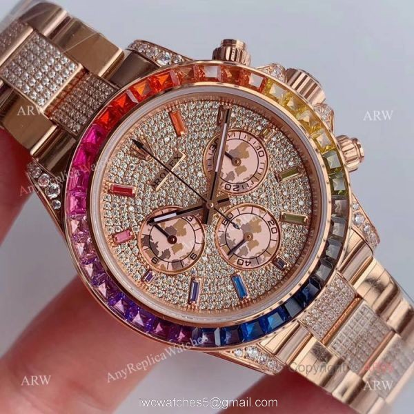 JH Factroy New Rolex Iced Out Diamond Watch Rolex Rainbow Daytona Everose Swiss Made JH Factroy New Rolex Iced Out Diamond Watch Rolex Rainbow Daytona Everose Swiss Made