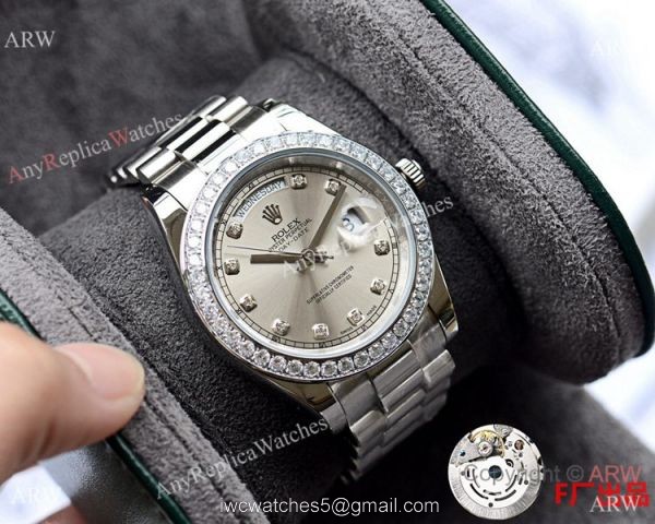 NEW UPGRADED Copy Rolex Day-Date II Stainless Steel President Gray Face NEW UPGRADED Copy Rolex Day-Date II Stainless Steel President Gray Face