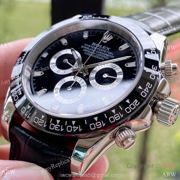 Rolex Cosmograph Daytona Black Ceramic Leather Strap Watch 43mm Rolex Cosmograph Daytona Black Ceramic Leather Strap Watch 43mm