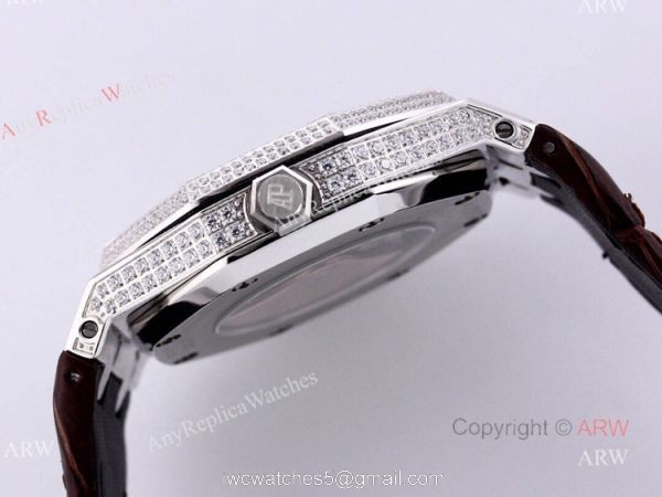 Swiss Audemars Piguet Royal Oak Brown Dial Iced Out Watches Replica For Sale Swiss Audemars Piguet Royal Oak Brown Dial Iced Out Watches Replica For Sale