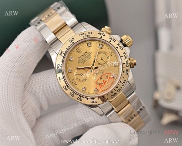 Copy Rolex Cosmograph Daytona 40 Watch Brown Dial with Diamond Markers Copy Rolex Cosmograph Daytona 40 Watch Brown Dial with Diamond Markers
