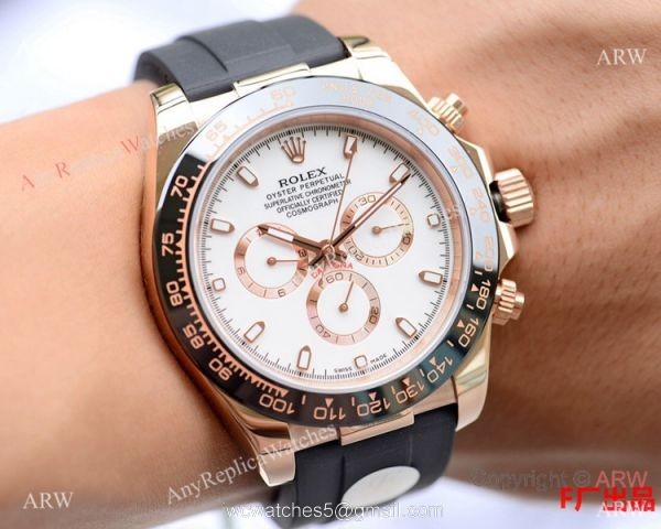 Copy Rolex Daytona 43mm Watch Rolex Daytona Rubber Band Rose Gold Ceramic Bezel Copy Rolex Daytona 43mm Watch Rolex Daytona Rubber Band Rose Gold Ceramic Bezel
