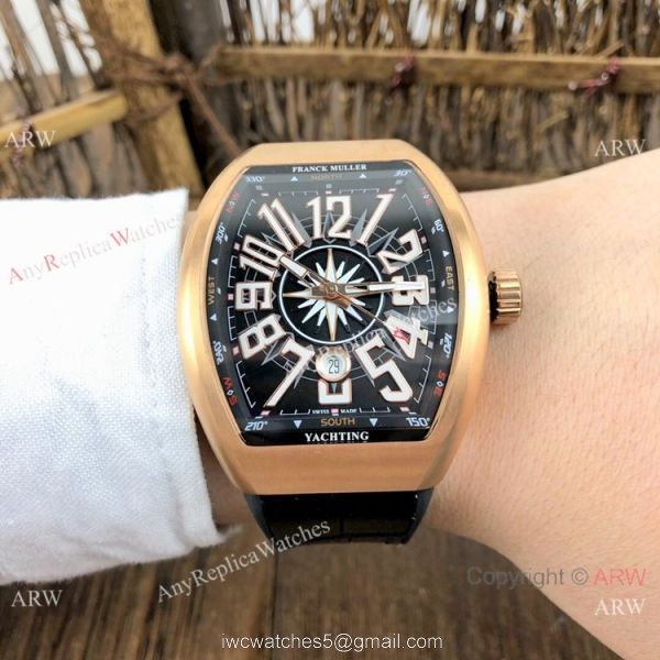 Replica Franck Muller Vanguard V45 Automatic Watch Rose Gold Blue Gummy Strap Replica Franck Muller Vanguard V45 Automatic Watch Rose Gold Blue Gummy Strap