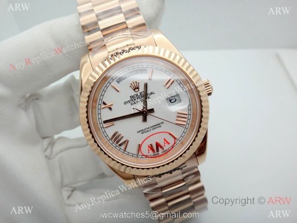 High Quality Rolex Day Date Rose Gold President White Dial Watch 40mm High Quality Rolex Day Date Rose Gold President White Dial Watch 40mm