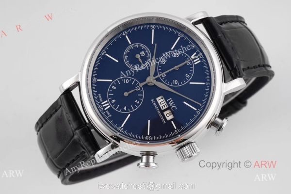 Swiss Replica IWC Portofino 150 Years Black Chronograph Watch For Men Swiss Replica IWC Portofino 150 Years Black Chronograph Watch For Men