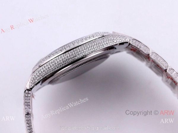 Swiss Replica Rolex Iced Out Sky-Dweller Seagull2824 Watch 904L Stainless Steel Swiss Replica Rolex Iced Out Sky-Dweller Seagull2824 Watch 904L Stainless Steel