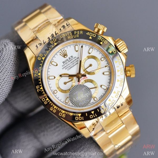 Swiss Quality Daytona Rolex Copy Watch Ceramic Bezel Yellow Gold 40mm Swiss Quality Daytona Rolex Copy Watch Ceramic Bezel Yellow Gold 40mm
