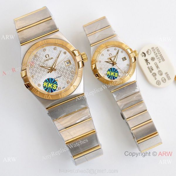 Swiss Quality Omega Double Eagle Couple Watches Copy 2-Tone Champagne Dial Swiss Quality Omega Double Eagle Couple Watches Copy 2-Tone Champagne Dial