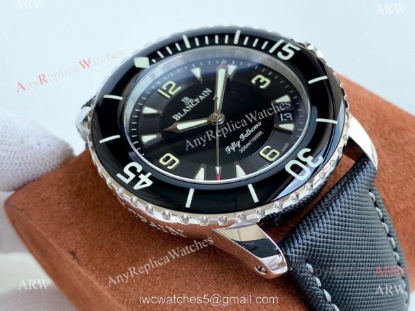Swiss Quality Copy Blancpain Fifty Fathoms Citizen 8215 Watch Black Dial Green Markers Swiss Quality Copy Blancpain Fifty Fathoms Citizen 8215 Watch Black Dial Green Markers