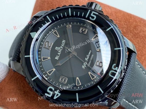 Swiss Quality Copy Blancpain Fifty Fathoms Solid Black Watch Citizen 8215 Movement Swiss Quality Copy Blancpain Fifty Fathoms Solid Black Watch Citizen 8215 Movement