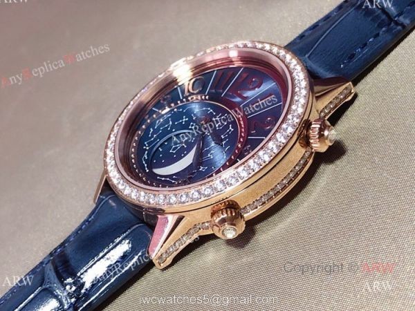 New Replica Jaeger-Lecoultre Rendez-Vous Moon Serenity Rose Gold Blue Dial Diamond Watch 36mm New Replica Jaeger-Lecoultre Rendez-Vous Moon Serenity Rose Gold Blue Dial Diamond Watch 36mm