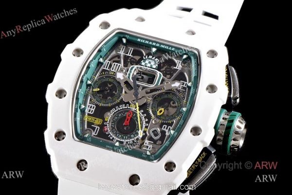 KV Factory Knockoff Richard Mille RM011-03 White Ceramic Automatic Watch KV Factory Knockoff Richard Mille RM011-03 White Ceramic Automatic Watch